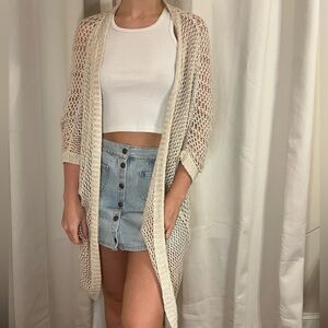 Brandy Melville Crochet long cardigan